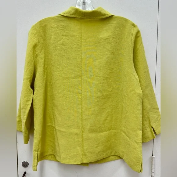 Fridaze 100% Linen Chartreuse Sailor Button-Up Jacket Size Small - Picture 6 of 7